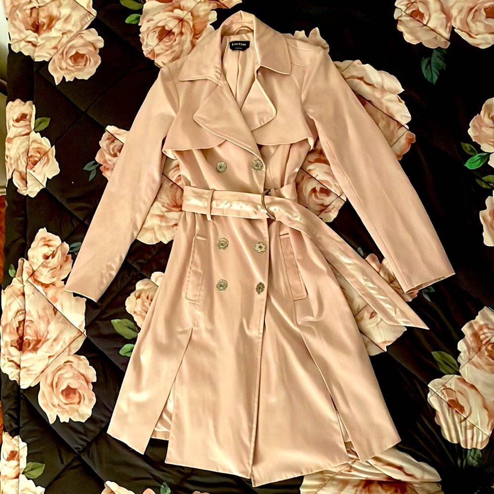 BEBE Baby Pink/ Blush Sexy Trenchcoat